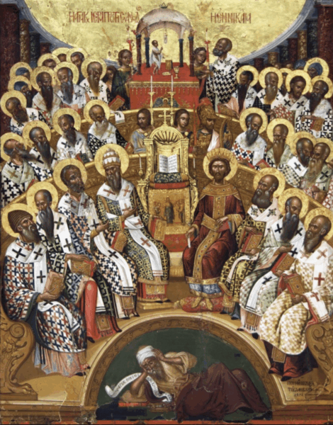 The First Council of Nicaea by Michael Damaskinos, 16th century [Agia Aikaterini, Heraklion, Crete]